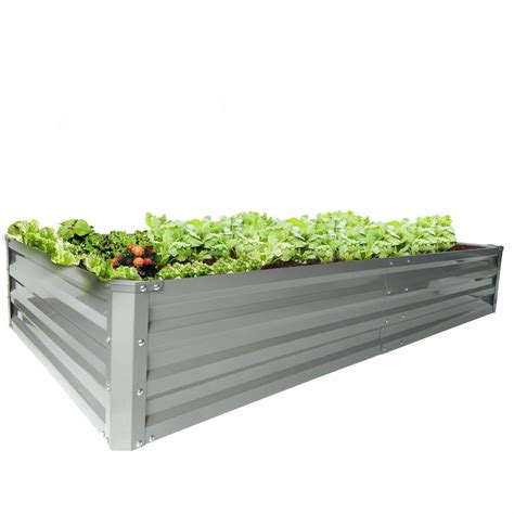 large galvanized steel planter box|6x3 raised garden planter bed.